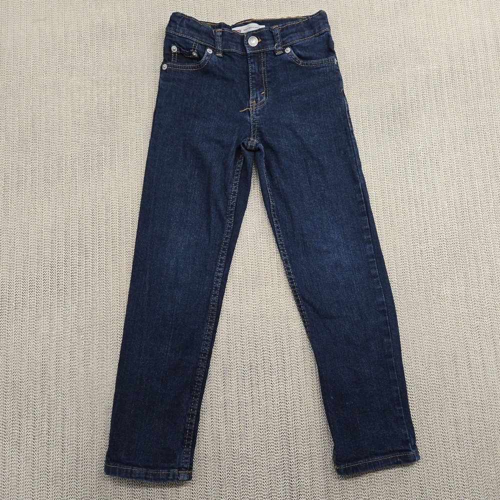 Levi's 502 Jeans Youth 7 Regular Blue Regular Taper Stretch Denim Dark Wash